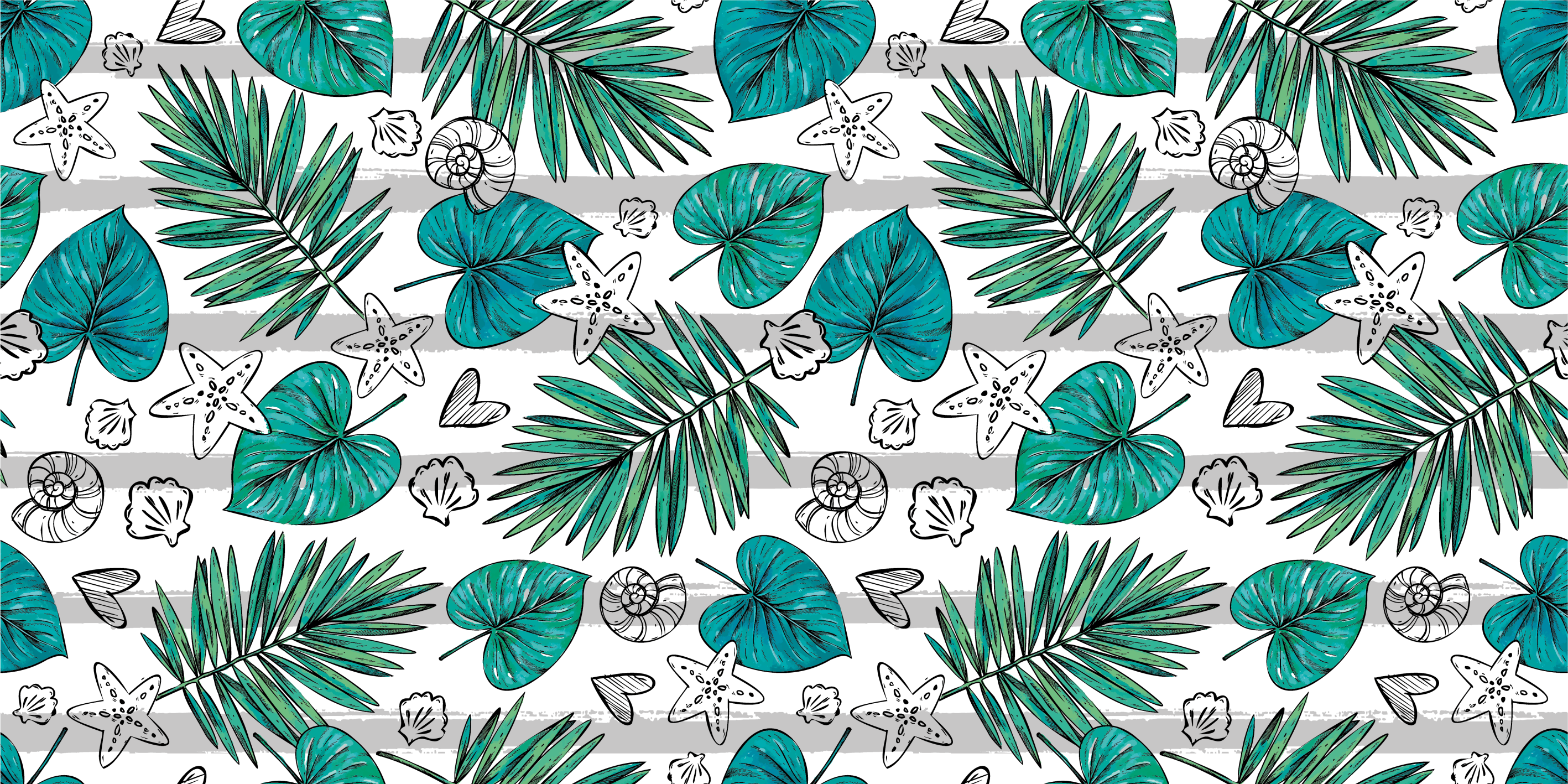Tapis vinyle nature illustrations de feuilles tropicales - TenStickers