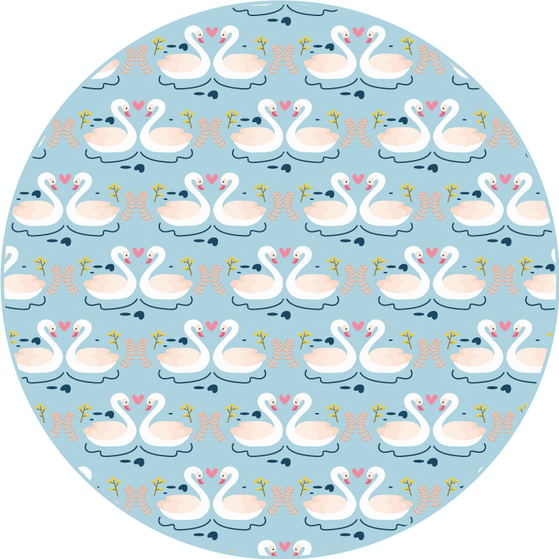 Tapis vinyle animal charmant motif de cygne - TenStickers