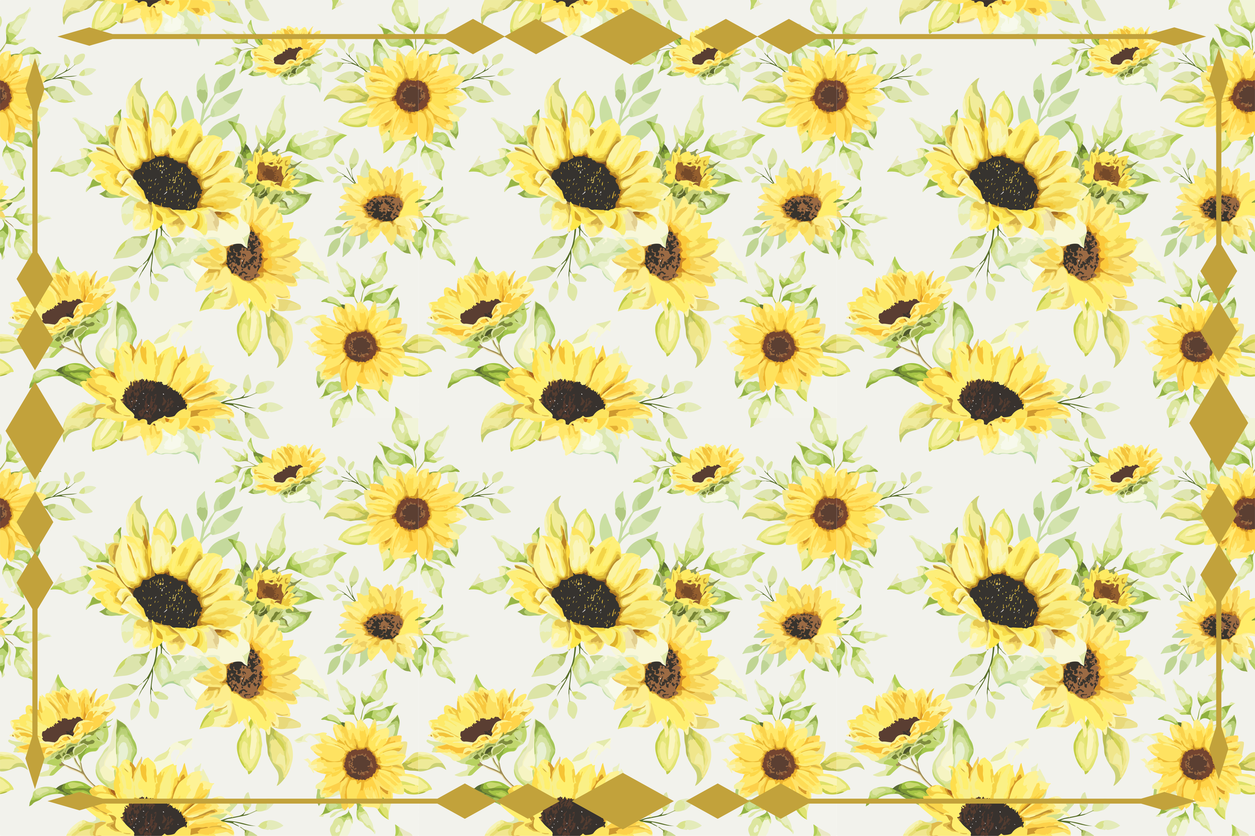 Tapis vinyle plantes motif floral ensoleillé - TenStickers