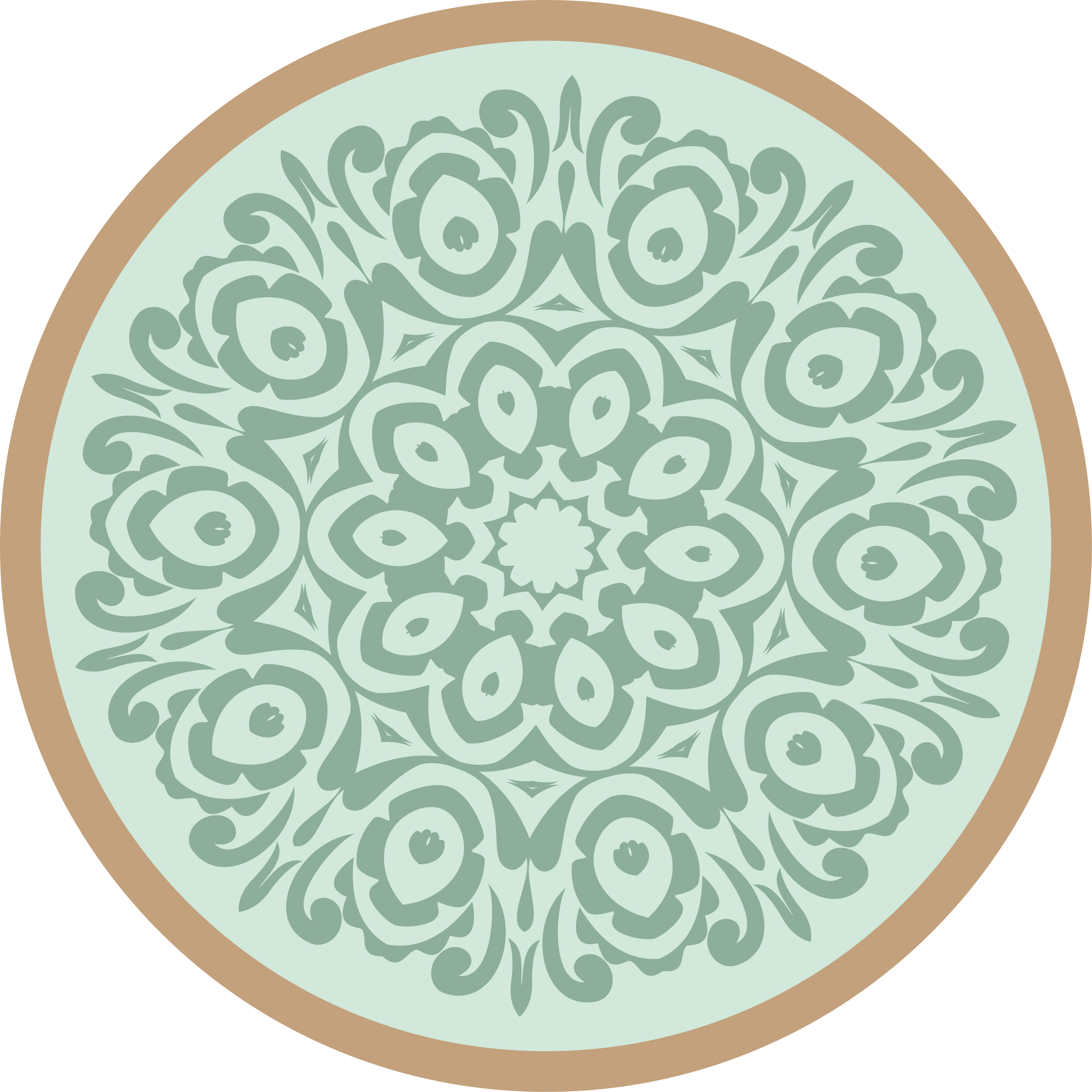 Tapis vinyle mandala arrangement botanique rond - TenStickers