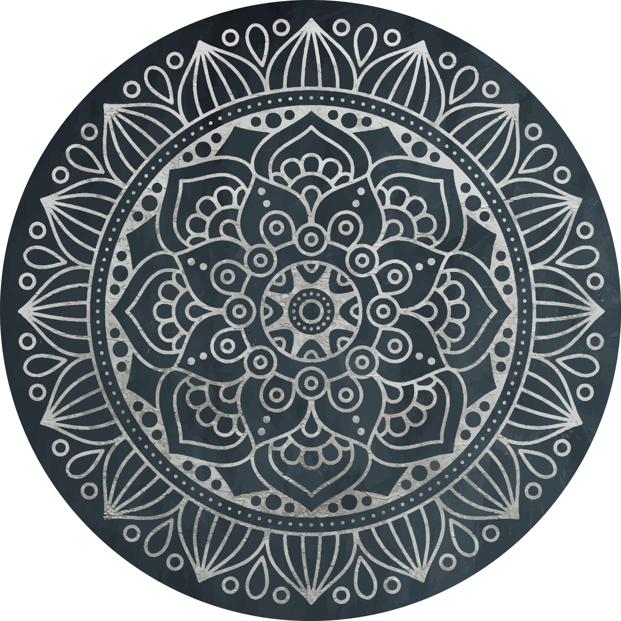 Tapis vinyle mandala concept gris complexe - TenStickers