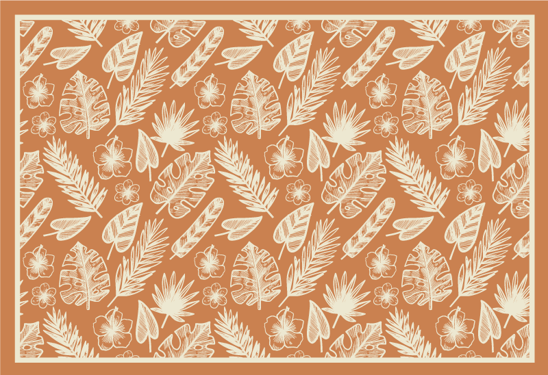 Tapis vinyle plantes inspiration feuilles tropicales - TenStickers