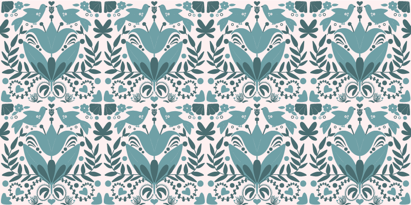 Tapis vinyle design moderne motif d'oiseau floral - TenStickers