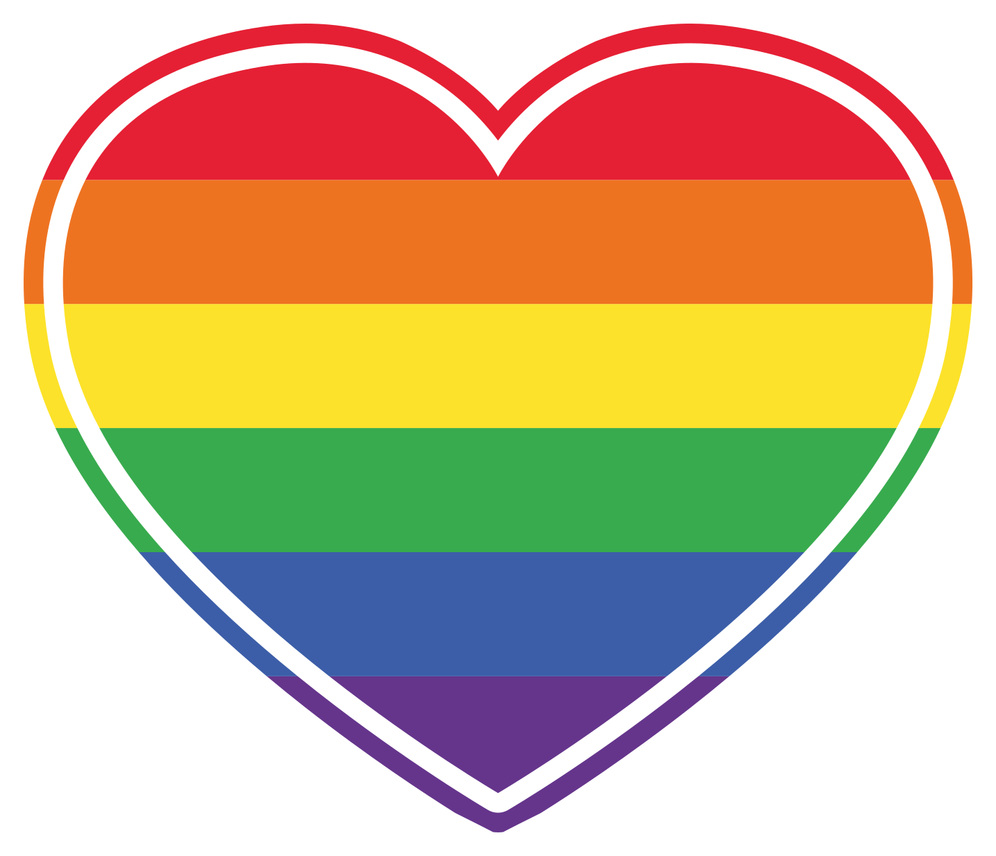 Tapis vinyle chambre Gay pride plat en forme de coeur - TenStickers