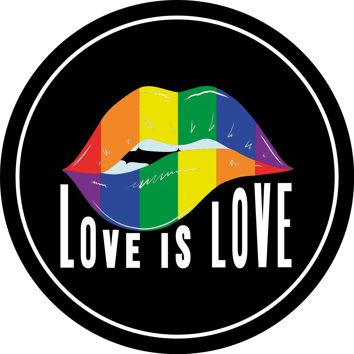 Tapis vinyle citation motif de lèvres coloré - TenStickers