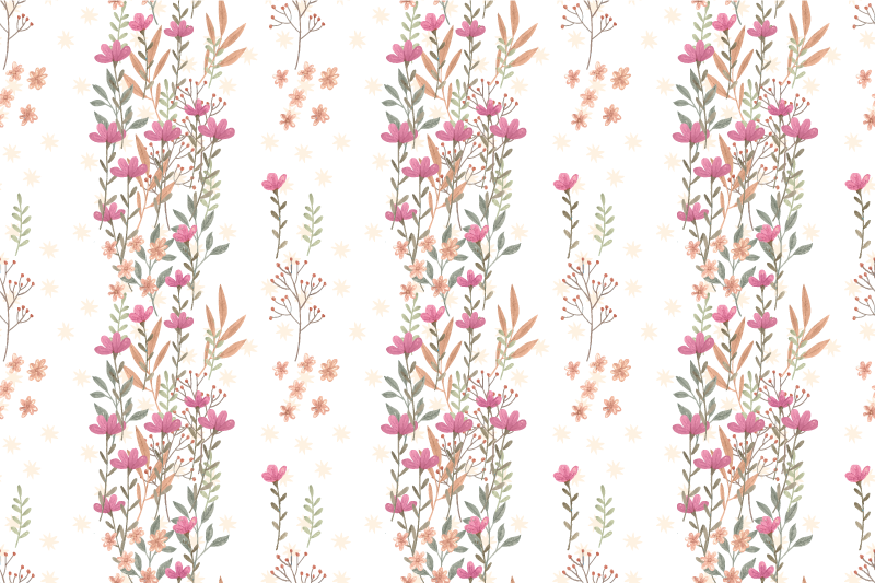 Tapis vinyle plantes motif à motifs floraux - TenStickers