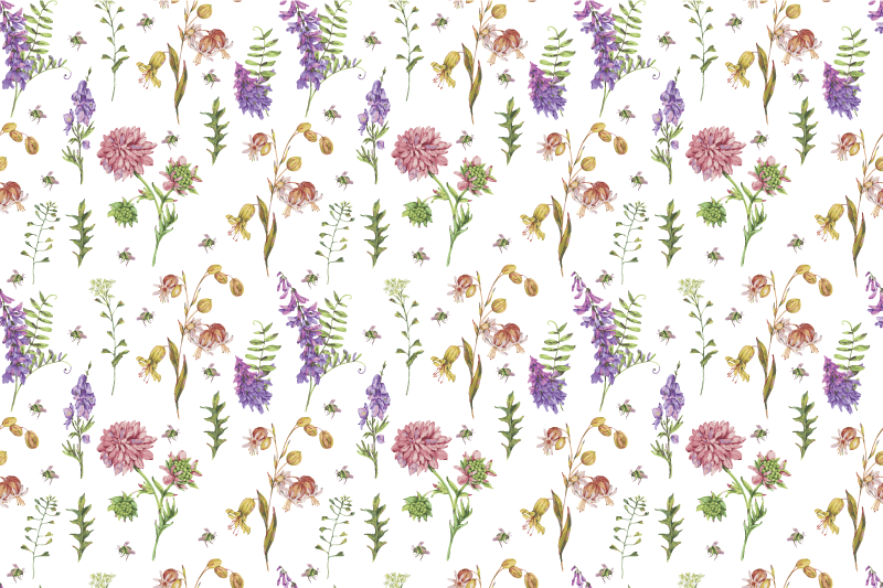 Tapis vinyle plantes composition de fleurs vibrantes - TenStickers