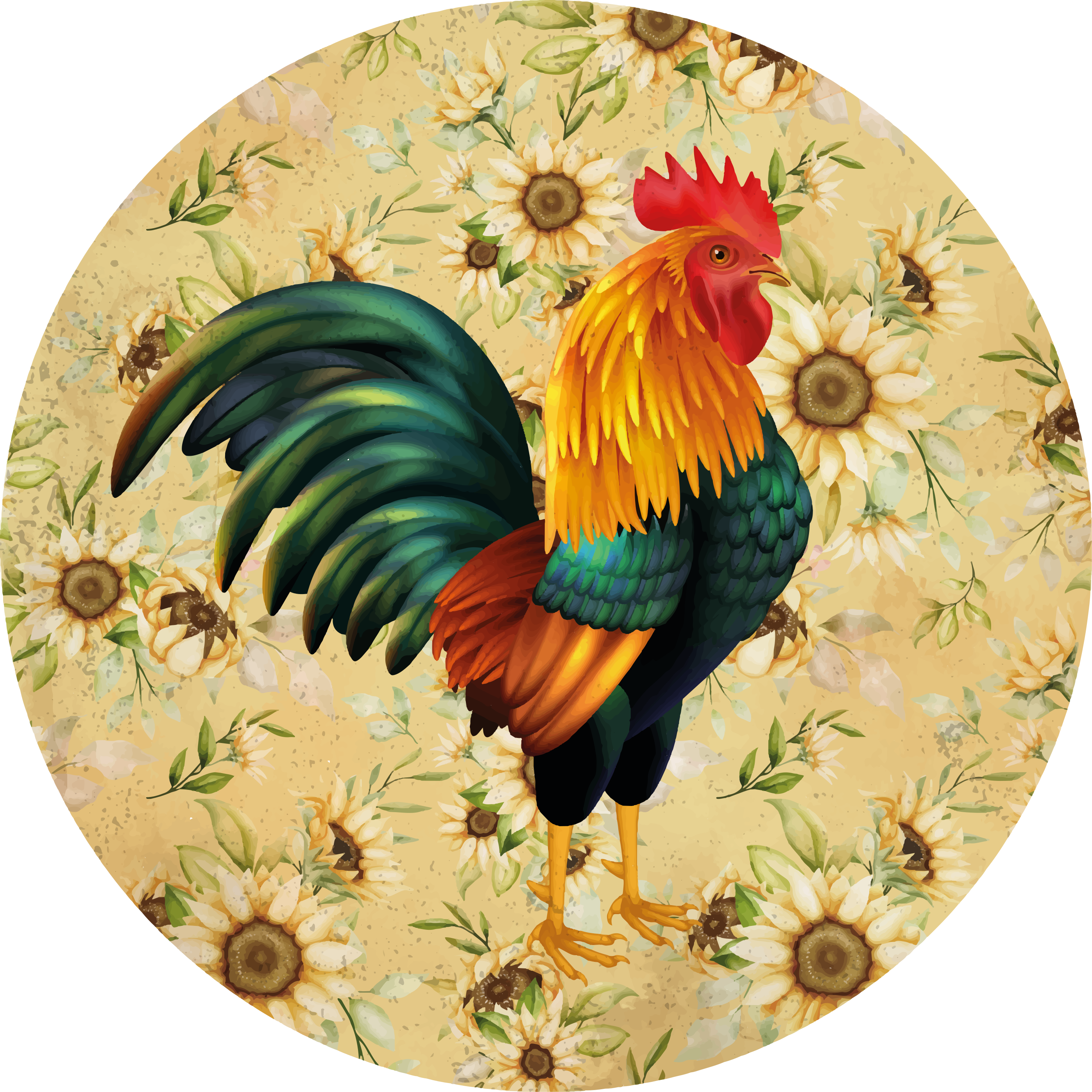 Tapis vinyle plantes vitrine de coq Éclatant - TenStickers