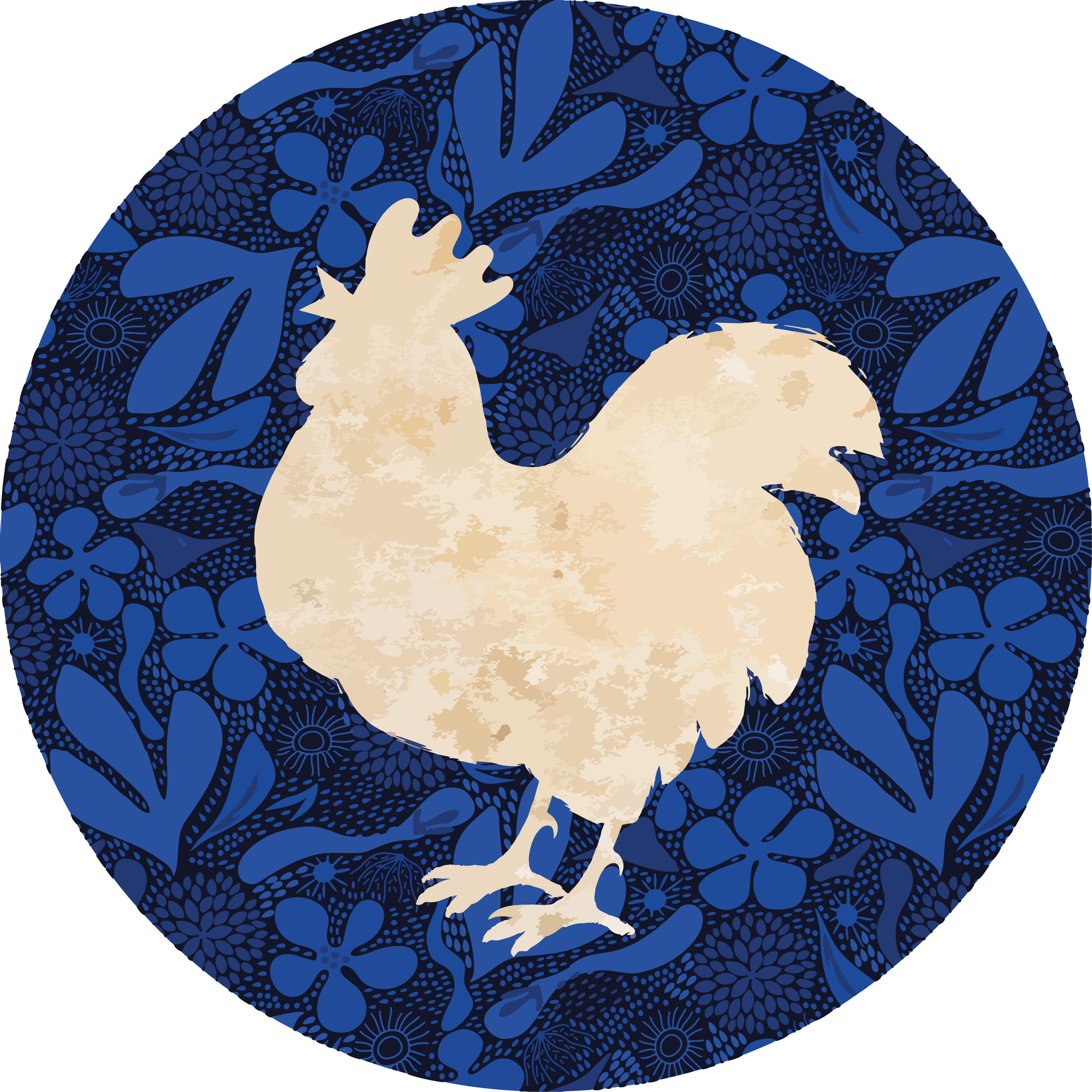 Tapis vinyle animal silhouette de coq - TenStickers