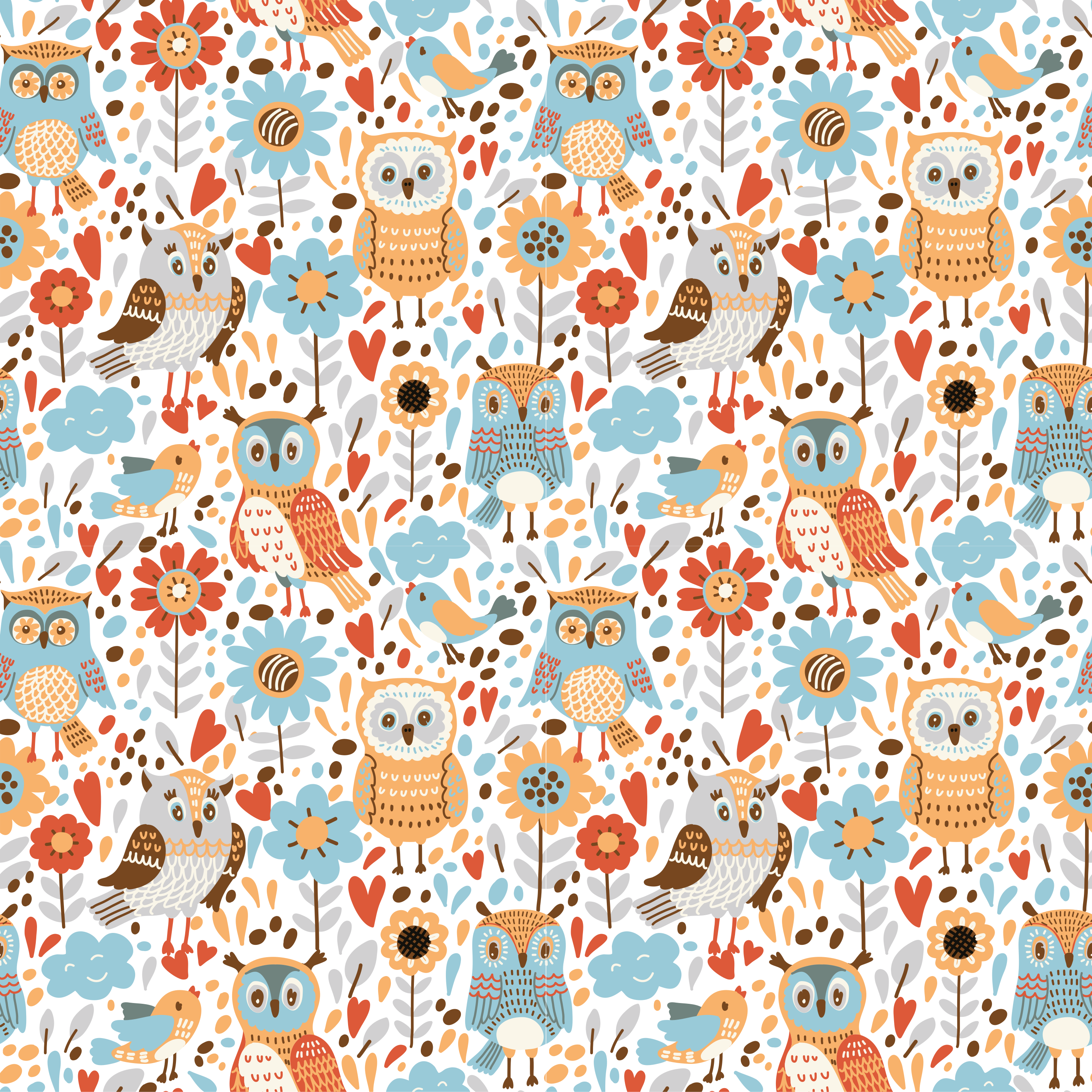 Tapis vinyle animal charmant motif de hibou - TenStickers