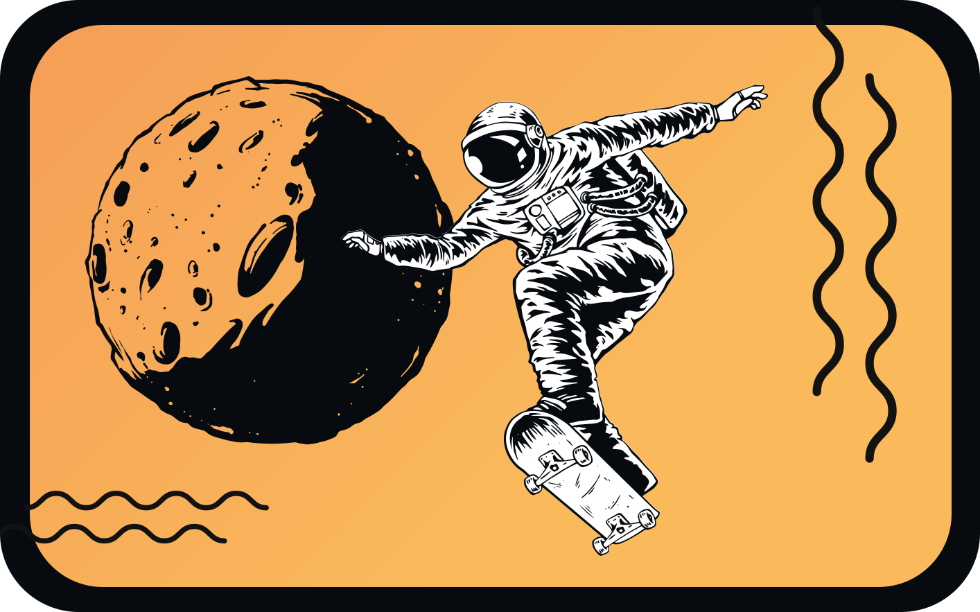 Tapis vinyle autres tapis astronaute en skateboard - TenStickers