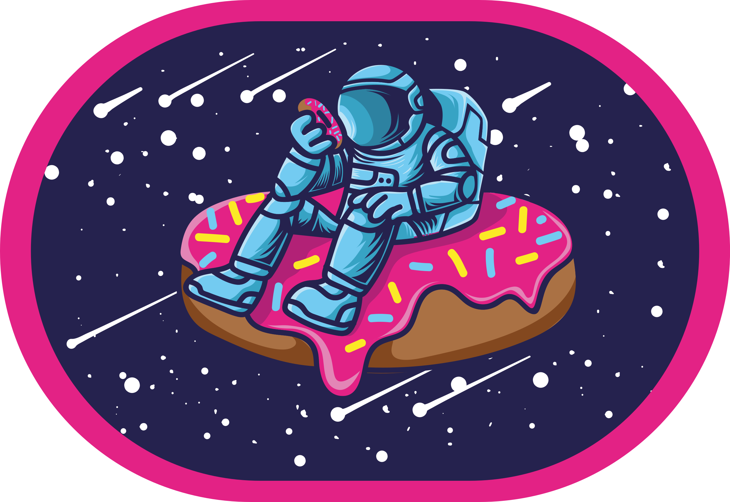 Tapis vinyle ado astronaute sur un beignet - TenStickers