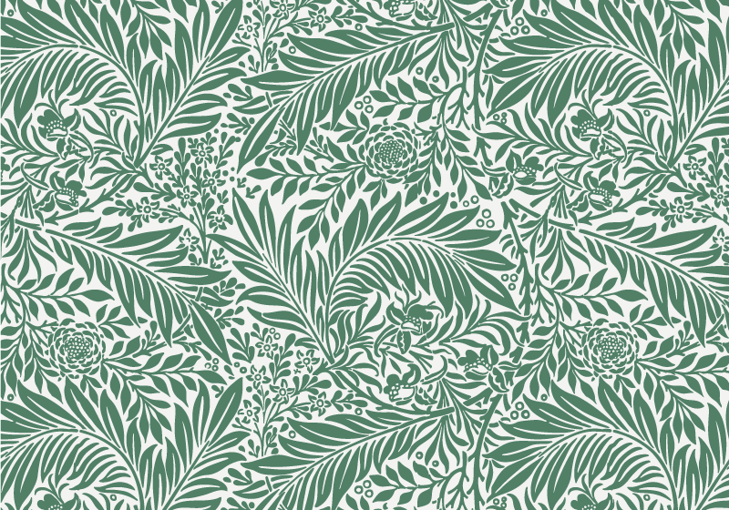 Tapis vinyle plantes motif de feuillage vert - TenStickers