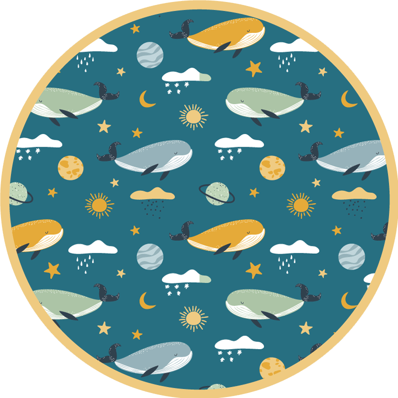 Tapis vinyle pour enfants aventure baleine - TenStickers