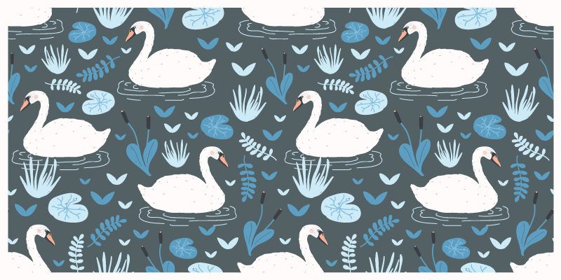 Tapis vinyle nature motif cygne élégant - TenStickers