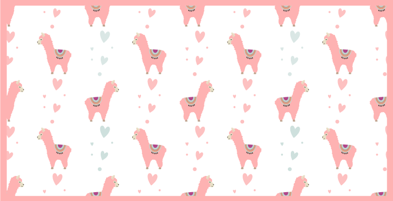 Tapis vinyle bébé motif d'amour de lama - TenStickers