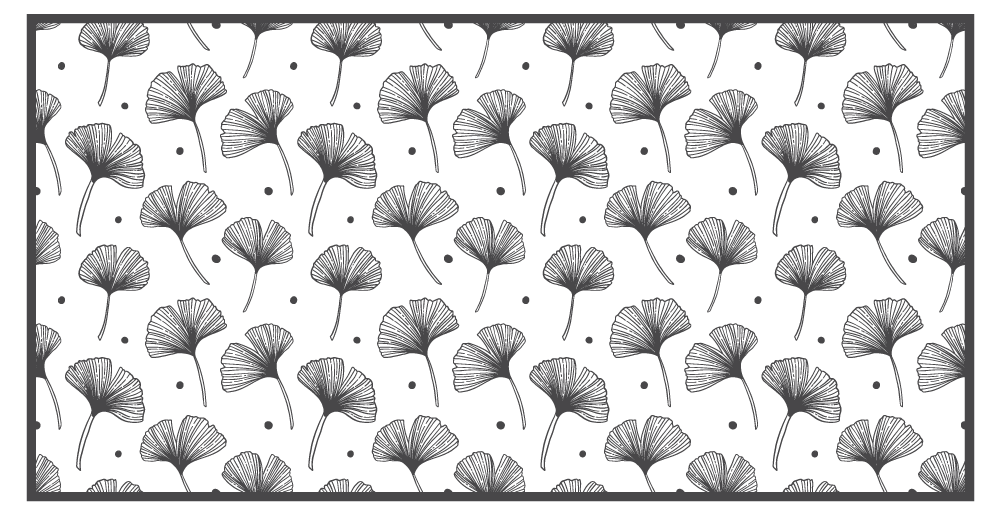 Tapis vinyle retro Feuilles de ginkgo vinylee blanc - TenStickers