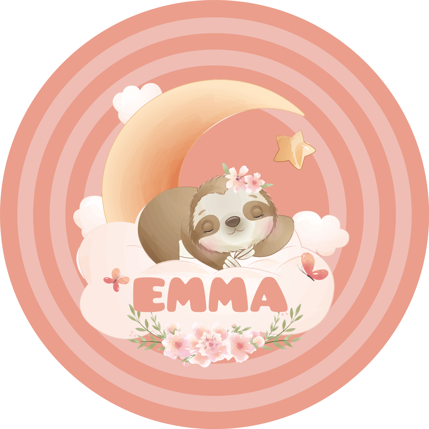 Tapis vinyle personnalisé conception mignonne de paresseux - TenStickers