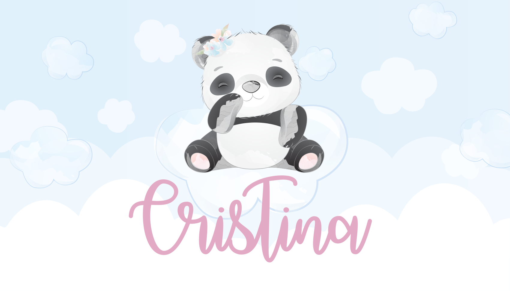 Tapis vinyle personnalisé illustration de panda mignon - TenStickers