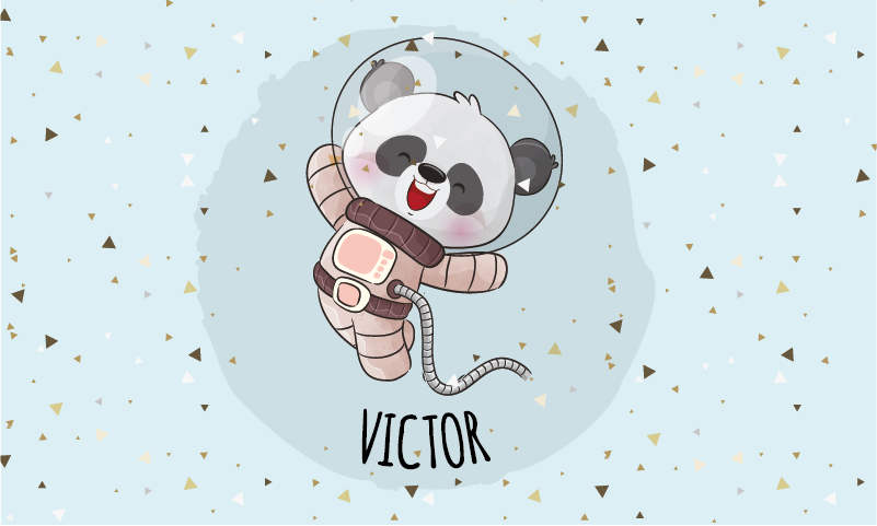 Tapis vinyle personnalisé mignon panda astronaute - TenStickers