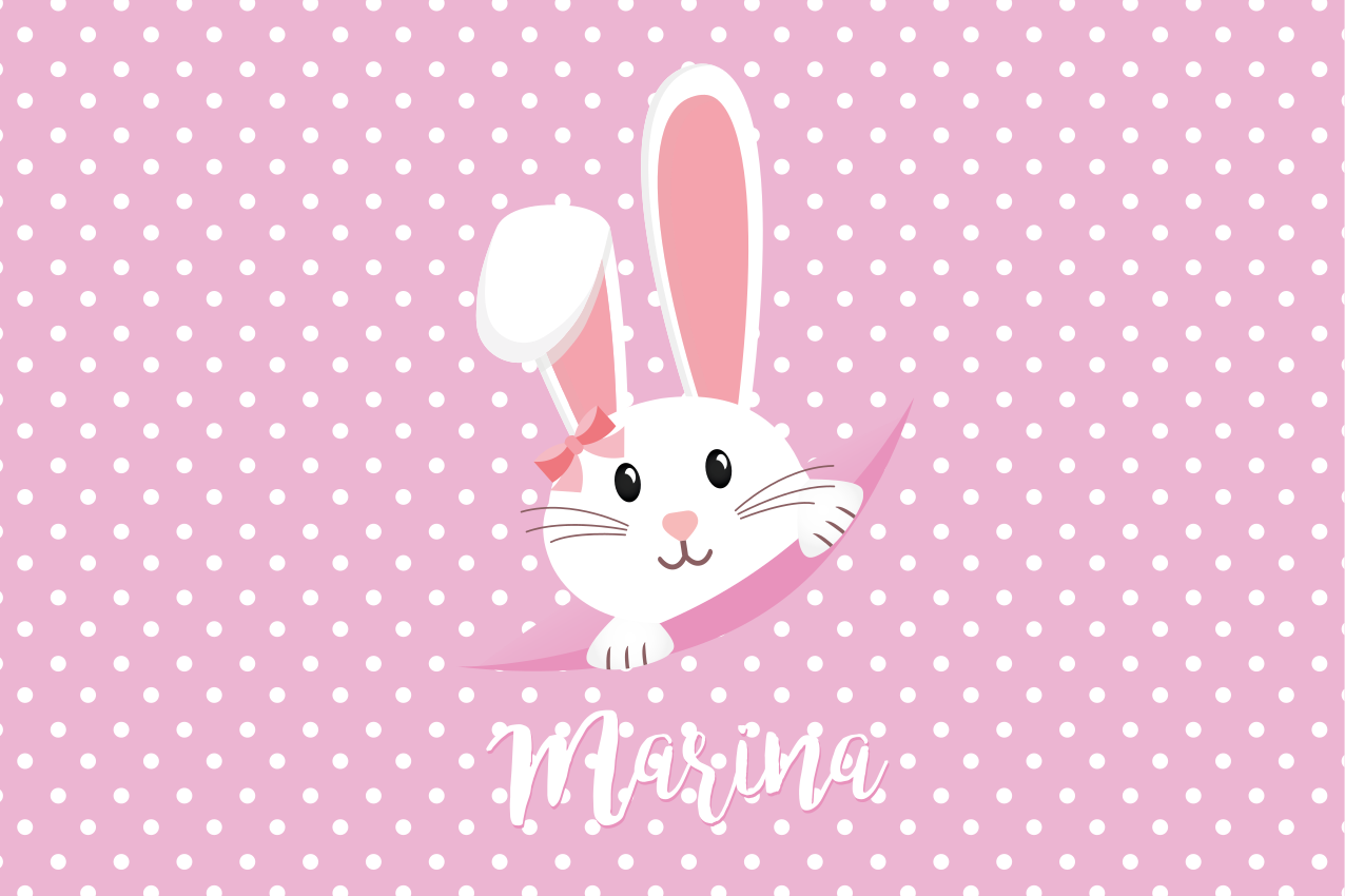 Tapis vinyle personnalisé pois et cercles de lapin - TenStickers