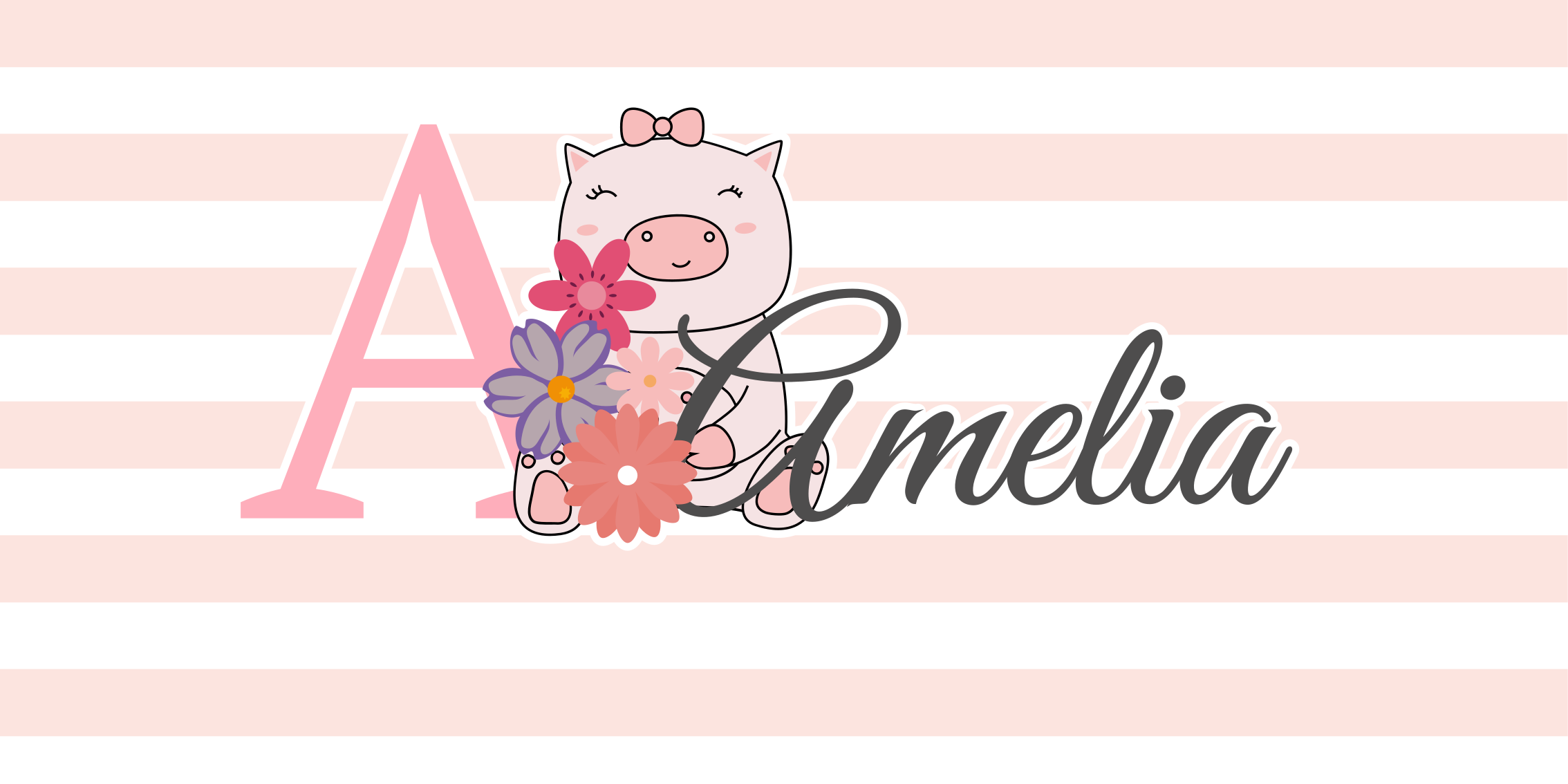 Tapis vinyle personnalisé illustration de cochon mignon - TenStickers