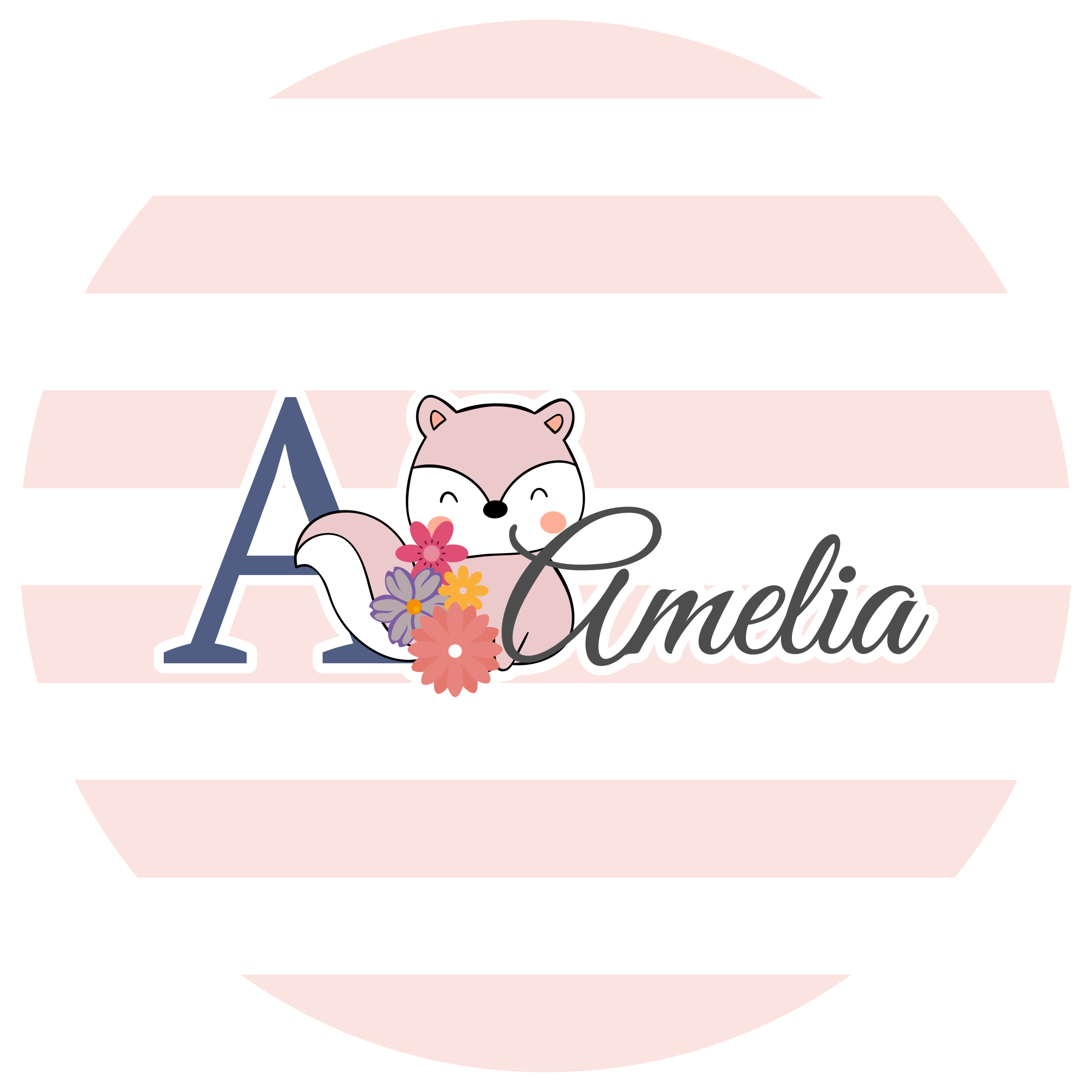 Tapis vinyle personnalisé design renard personnalisable - TenStickers