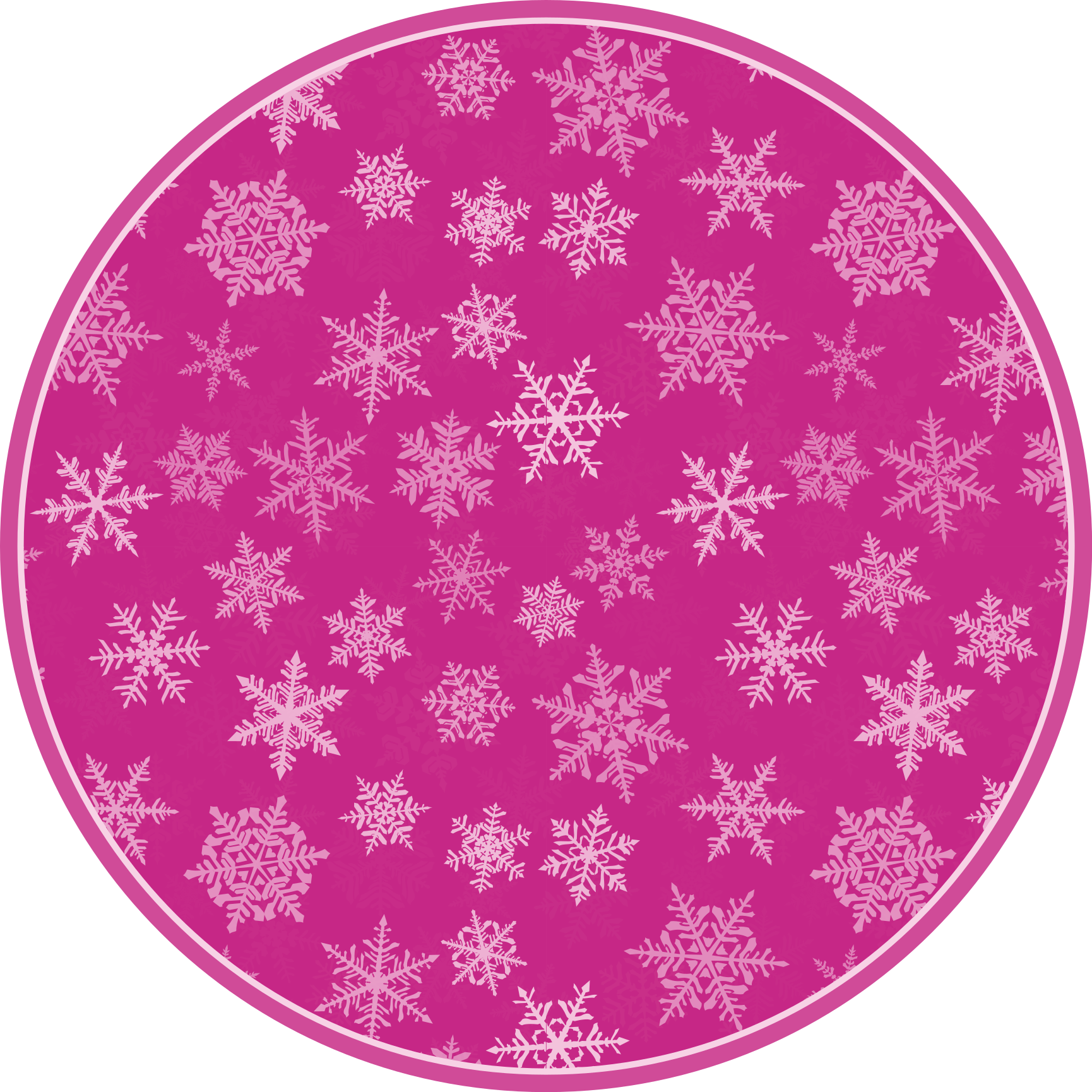 Tapis vinyle noël motif de flocon de neige rose - TenStickers