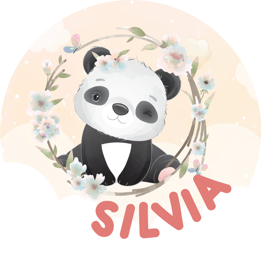 Tapis vinyle personnalisé œuvre adorable panda - TenStickers