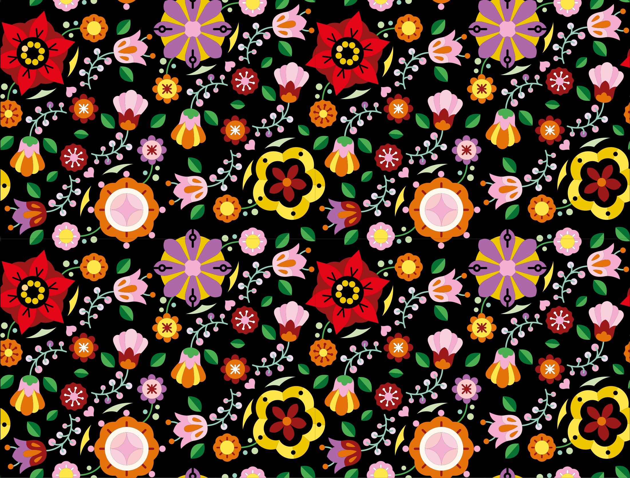 Tapis vinyle salon Motifs folkloriques polonais - TenStickers