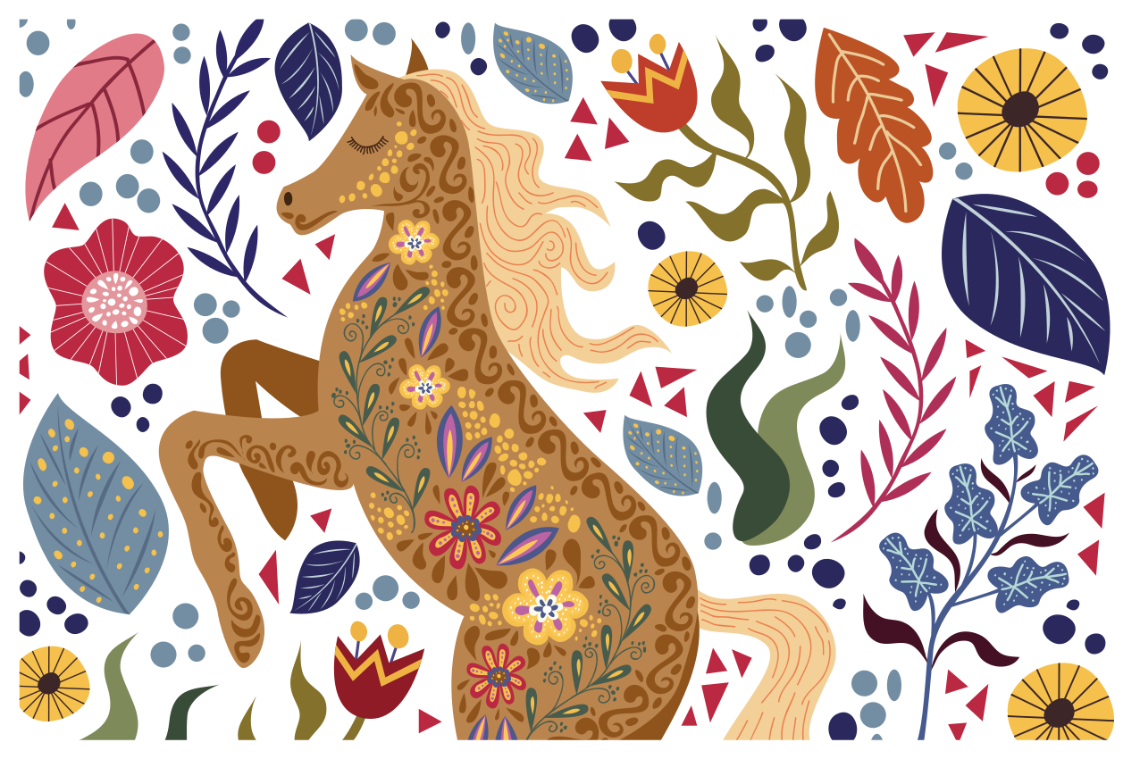 Tapis vinyle animal œuvre d'art cheval majestueux - TenStickers