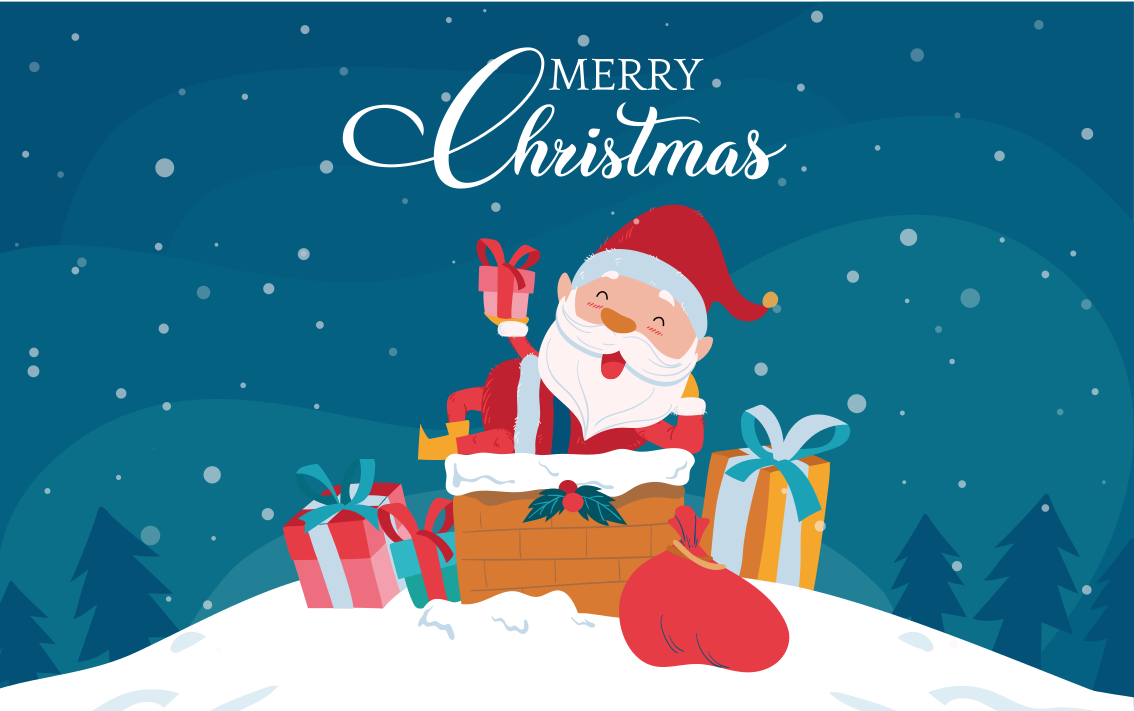 Tapis vinyle noël ambiance joyeuse de noël - TenStickers