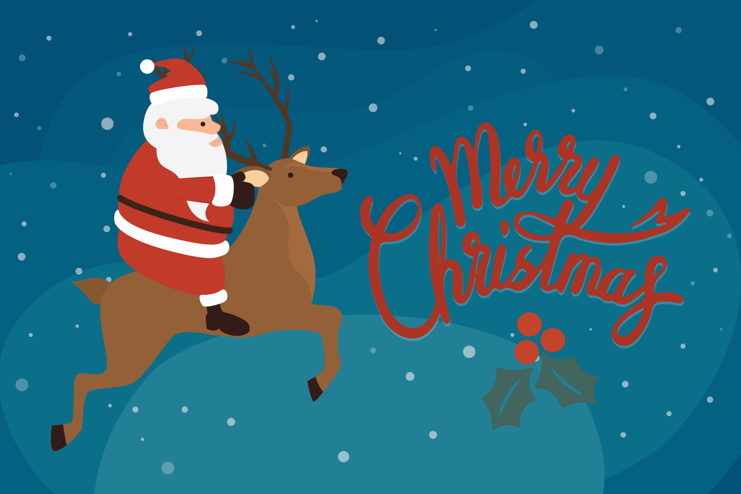 Tapis vinyle salon Père noël avec un dessin de renne - TenStickers