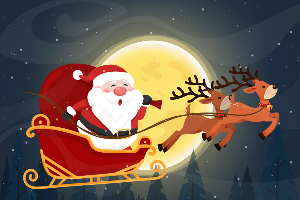 Tapis vinyle noël traîneau du père noël - TenStickers