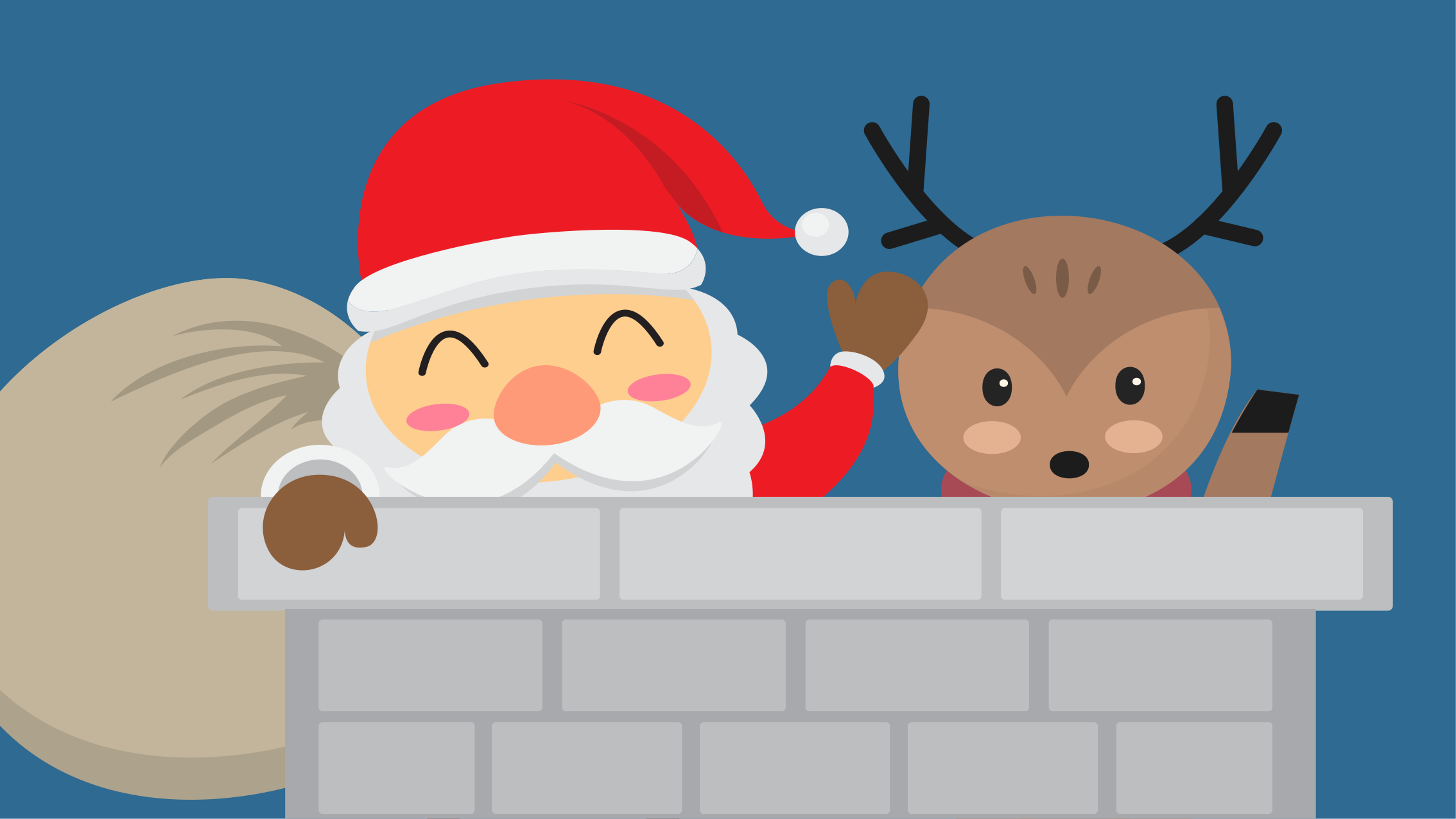 Tapis vinyle noël scène joyeuse du père noël - TenStickers