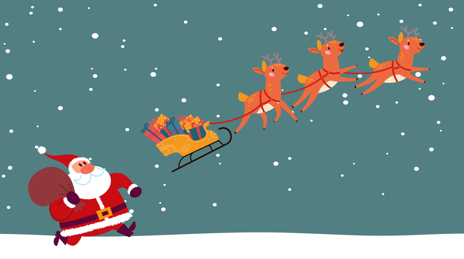 Tapis vinyle noël voyage du traîneau du père noël - TenStickers