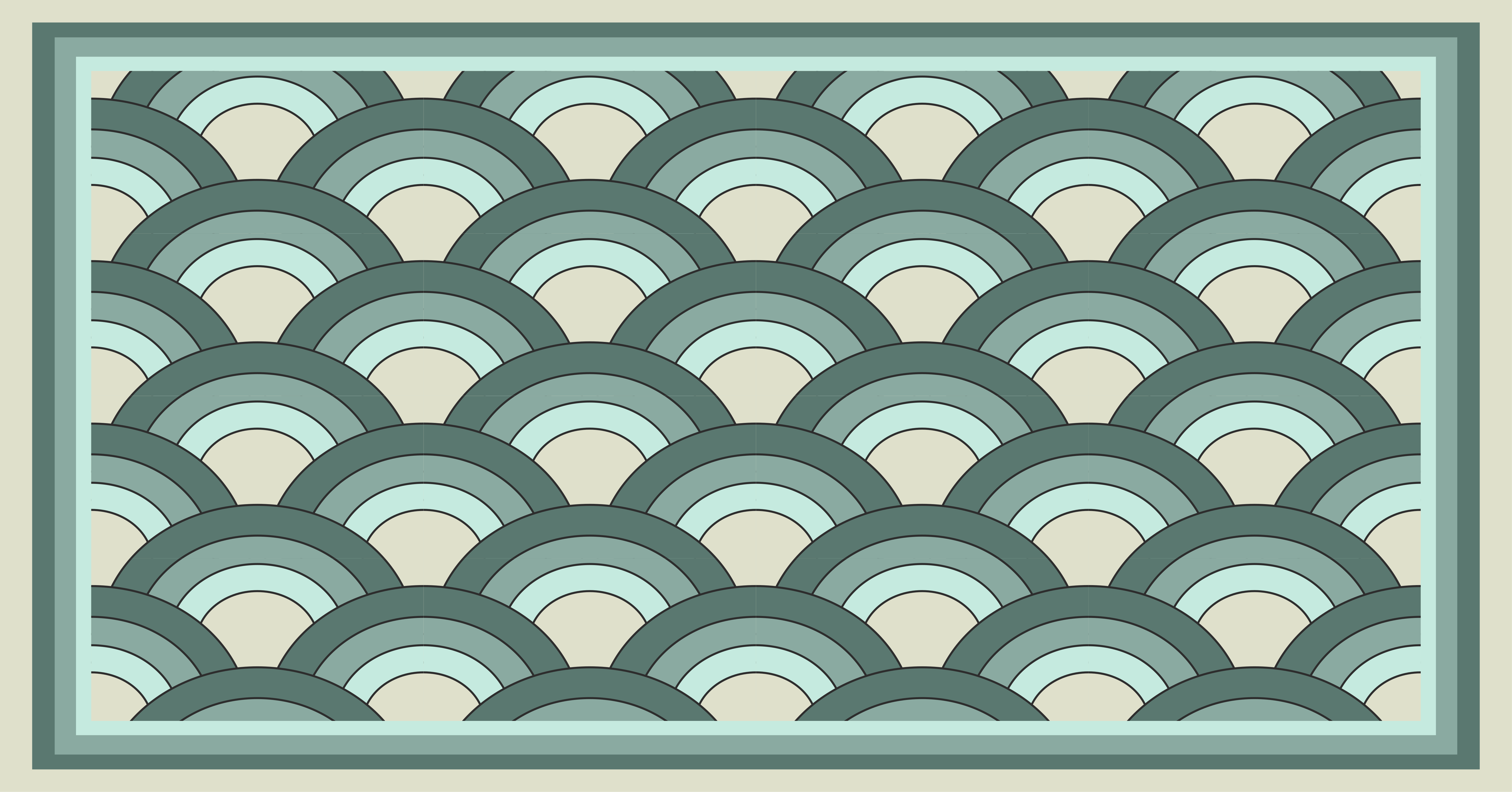 Tapis mosaique vinyle vagues géométriques élégantes - TenStickers