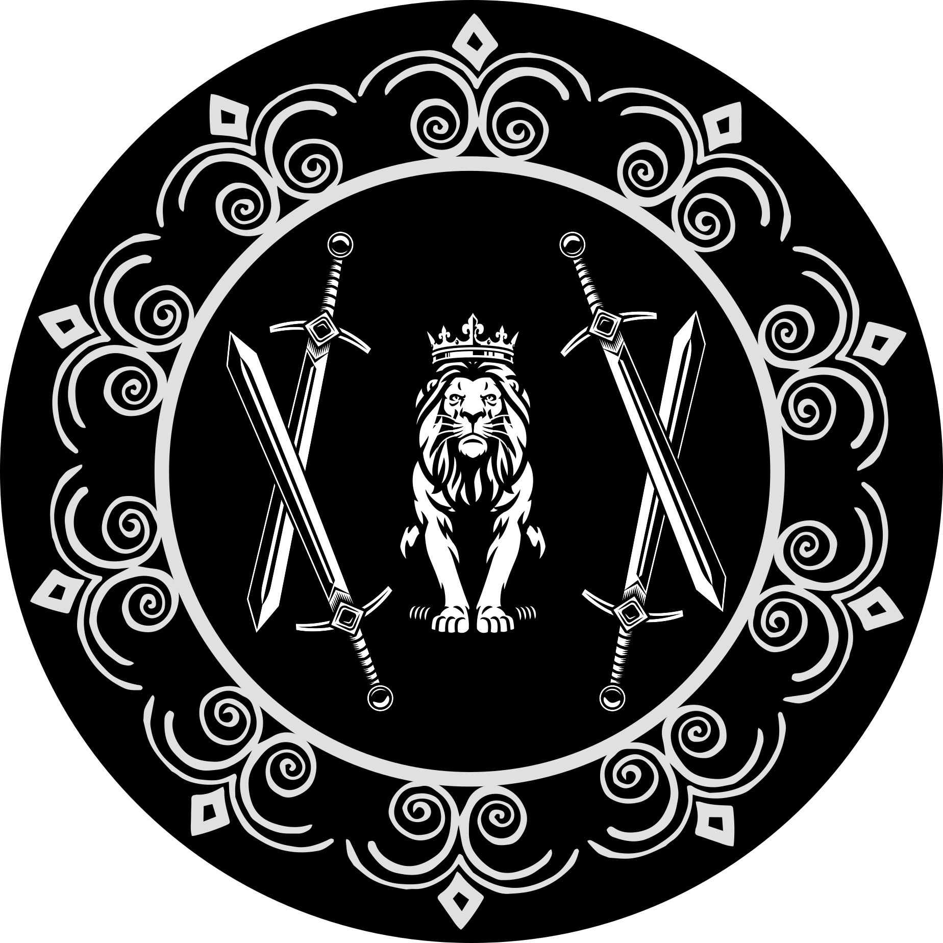 Tapis vinyle rond emblème du lion majestueux - TenStickers