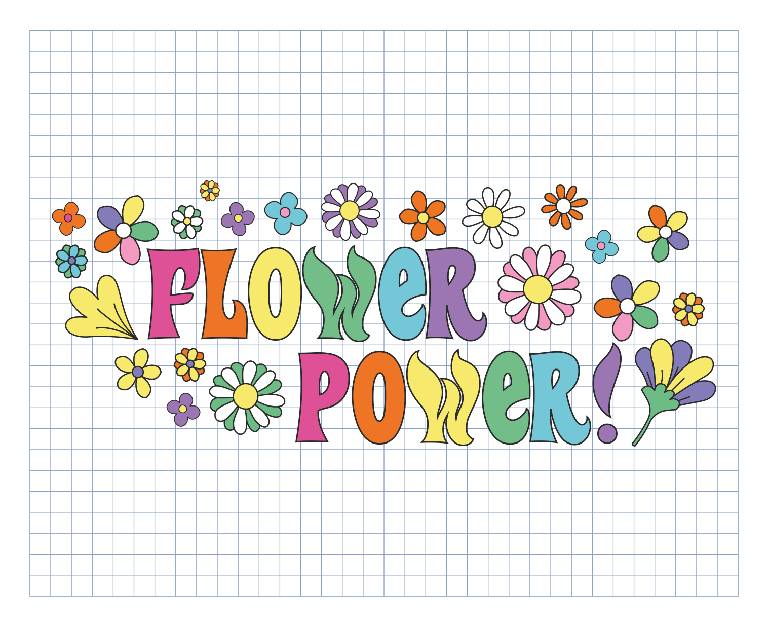 Tapis vinyle plantes conception de flower power - TenStickers