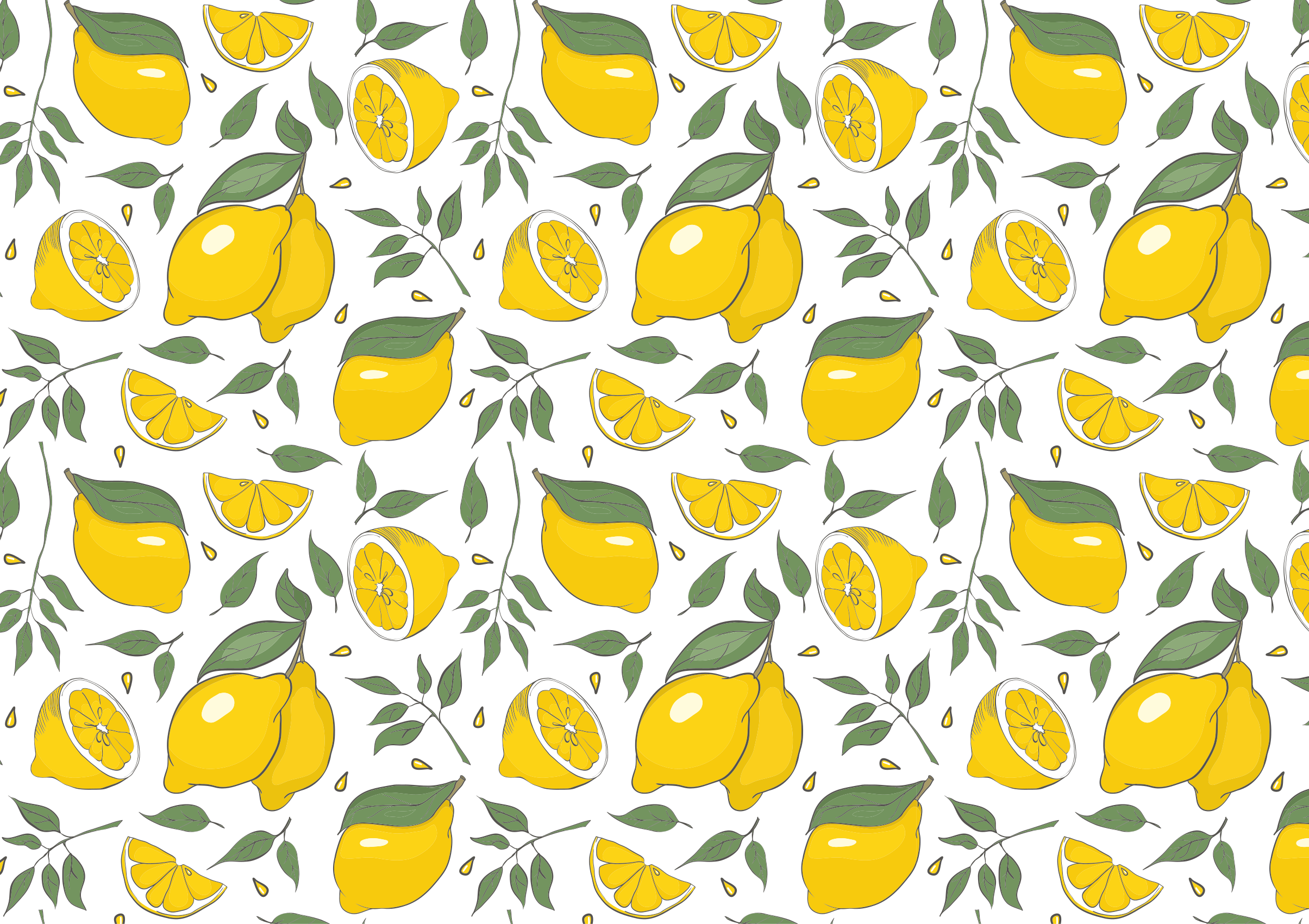 Tapis vinyle cuisine motif floral citron - TenStickers
