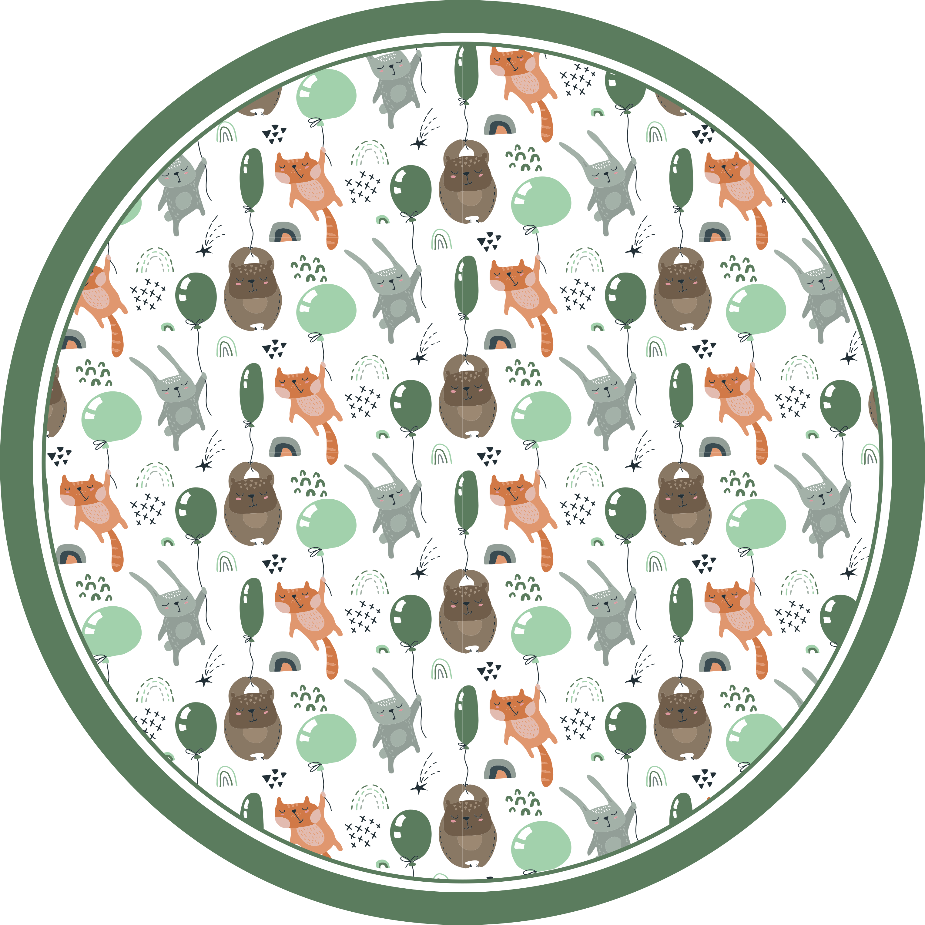 Tapis vinyle pour enfants ballons animaux ludiques - TenStickers