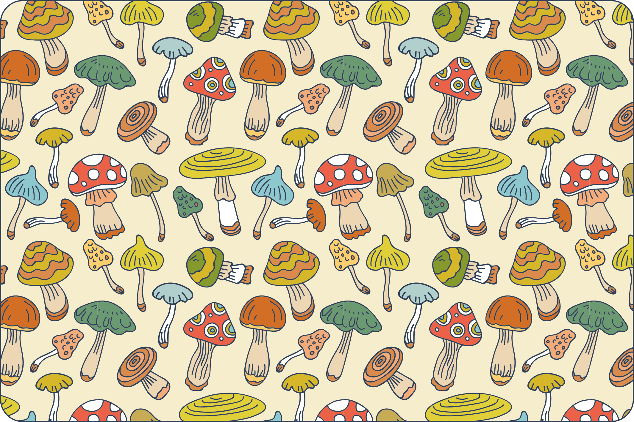 Tapis vinyle cuisine illustration de champignon animé - TenStickers