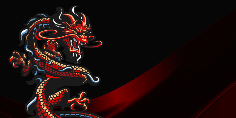 Tapis vinyle animal Dragon sombre recroquevillé - TenStickers