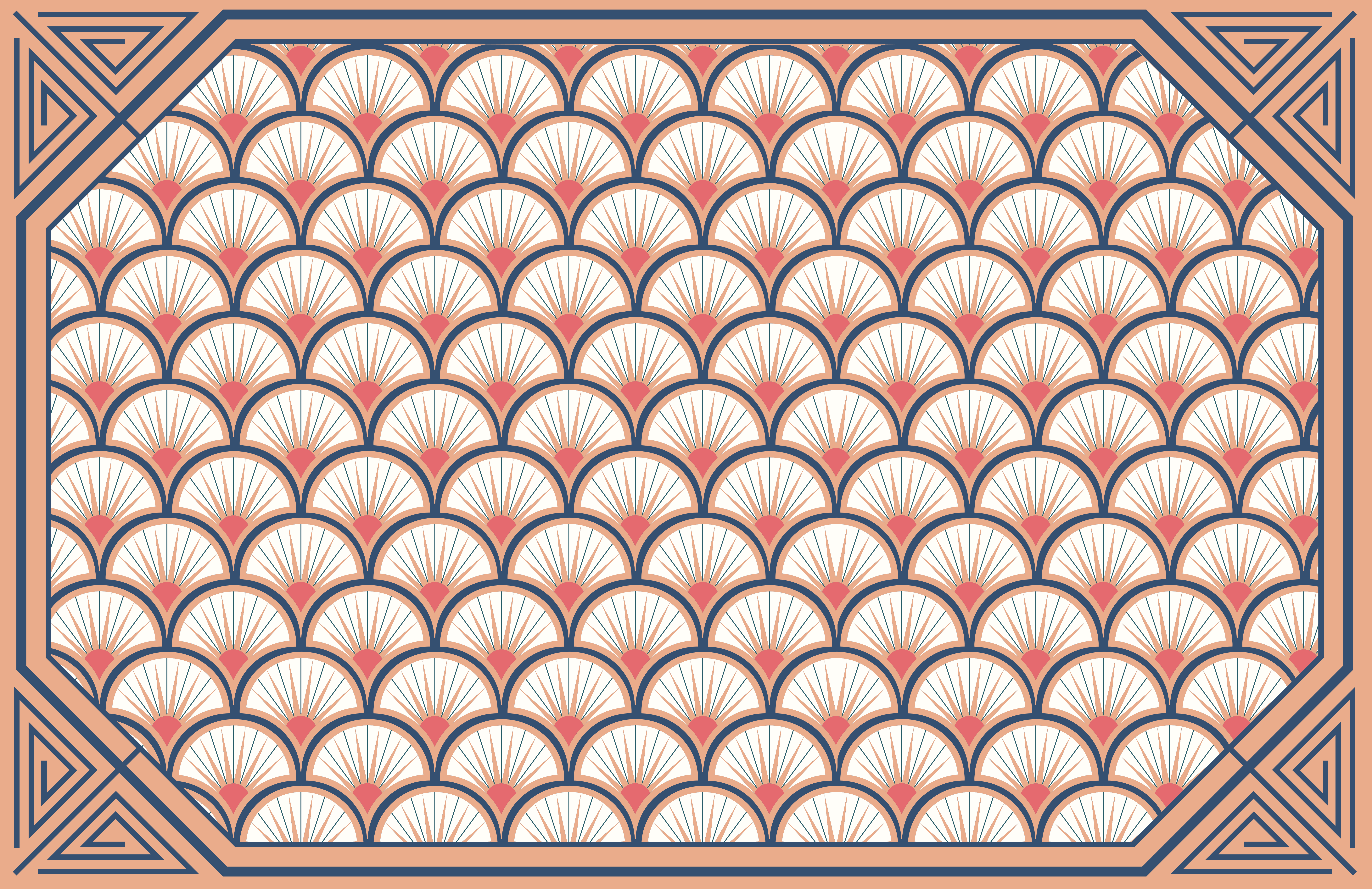 Tapis vinyle carreaux vinyle rose violet art déco - TenStickers