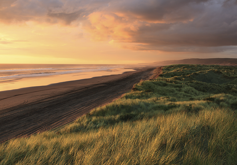 Tapis vinyle nature paysage de plage au coucher du soleil - TenStickers
