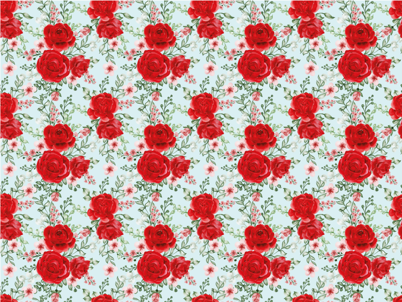 Tapis vinyle plantes élégance florale rouge - TenStickers