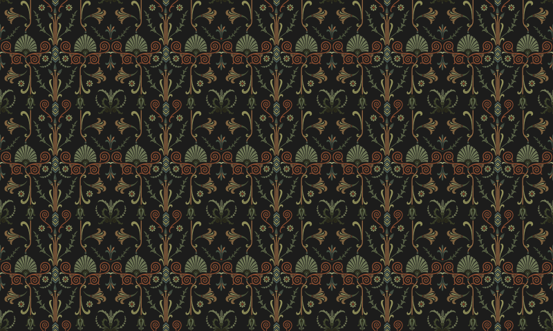 Tapis vinyle vintage motifs botaniques ornés - TenStickers