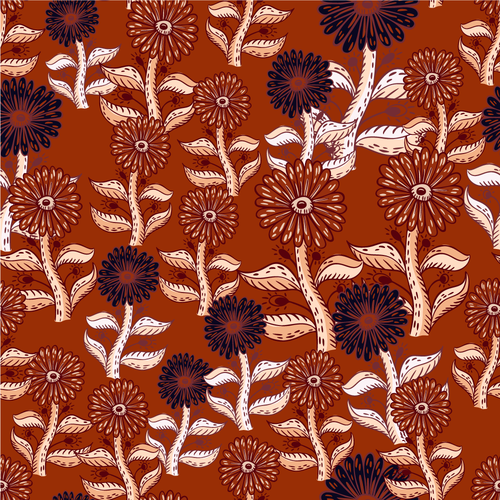 Tapis vinyle plantes harmonie des motifs floraux - TenStickers