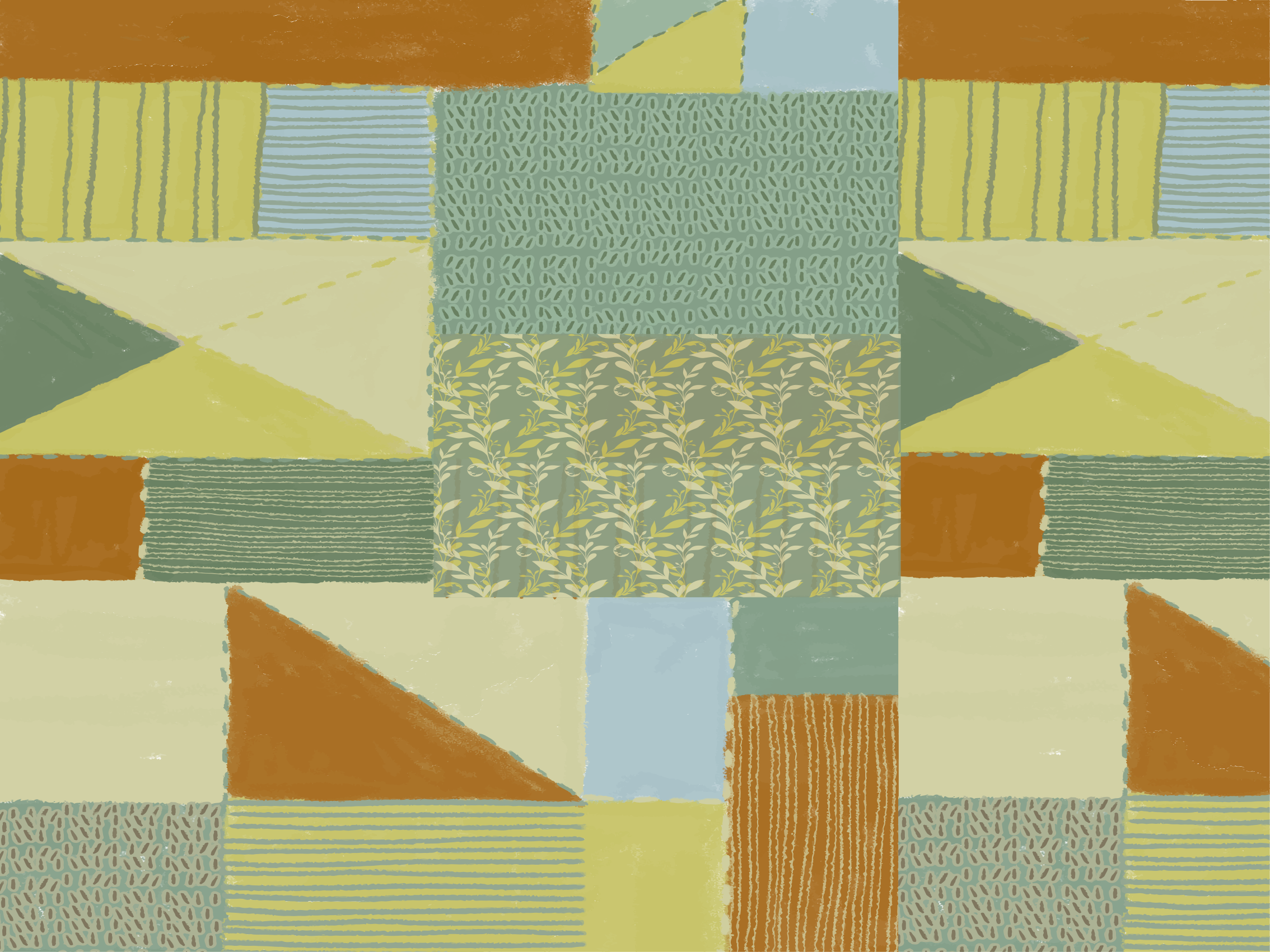 Tapis vinyle patchwork de triangles colorés - TenStickers