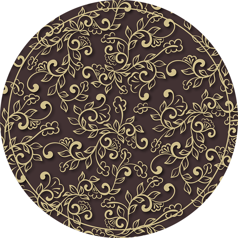 Tapis vinyle moderne Style de feuilles d'arbre doré - TenStickers